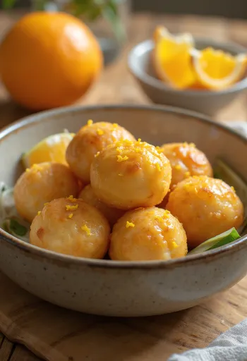 Sata andagi מוגש עם גרידת תפוז