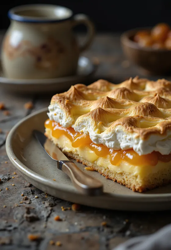 עוגת גבינה עם רשת מרנג לבנה