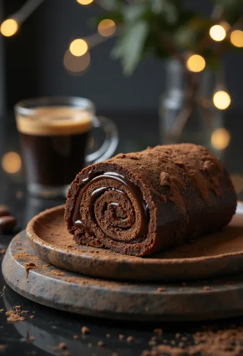 בולו דה רולו עם גנאש שוקולד, פרוסות רולדה במילוי גנאש שוקולד