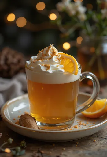 סיידר חם מתובל מוגש בכוס