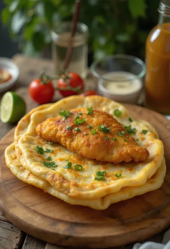 באמי לצד דג מטוגן, לחם קוקוס וקסאווה עם דג מטוגן וליים