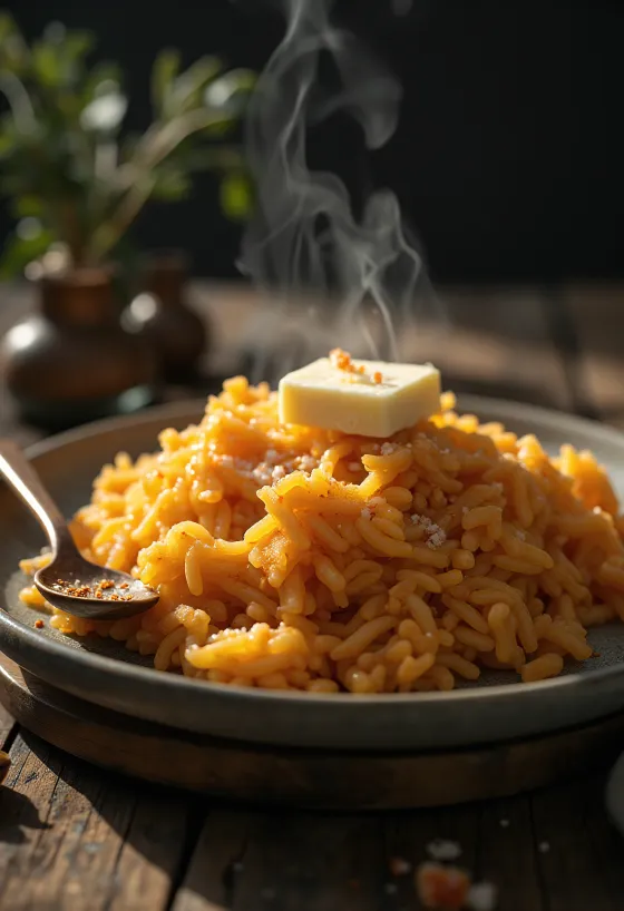 אורז מעושן מוגש