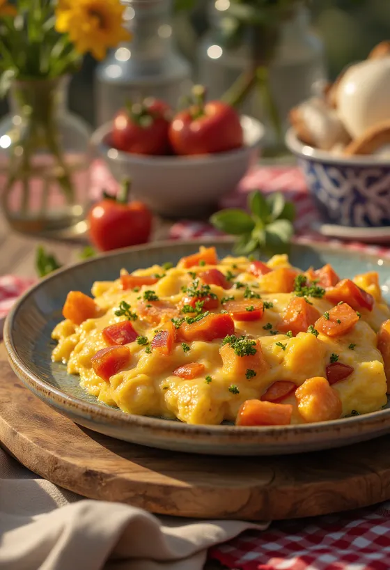 וולש ריירביט עם פלפל מוגש, ברוטב גבינה, על לחם קלוי, עם חתיכות פלפל טריות