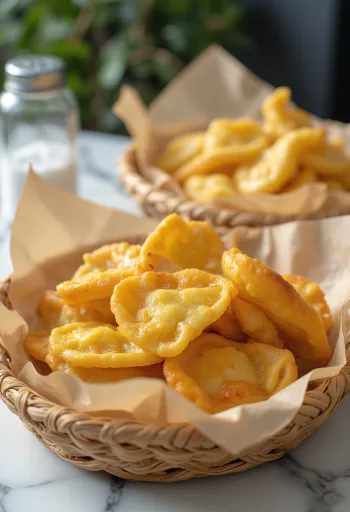 מאפה לאנגוש זהוב עם שמנת חמוצה וגבינה מגוררת