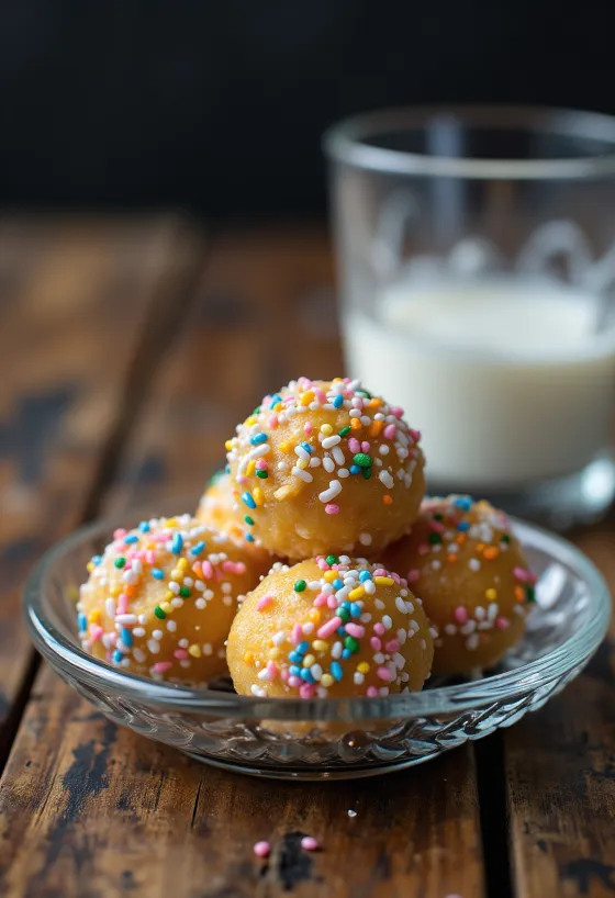כדורי פונץ' מגולגלים בסוכריות צבעוניות
