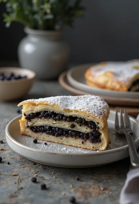 פאי פרג עם בצק זהוב ומילוי פרג