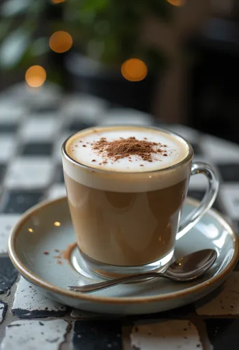 קפה מוקצף מוגש טרי