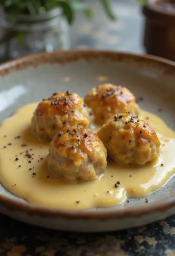 קציצות בשר ברוטב שמנת סמיך עם נגיעות ירק