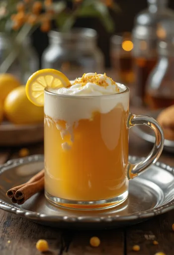 סיידר עם עלי תרזה מוגש בכוס