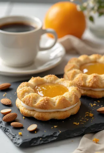 עוגיות לינצר שקדים ותפוז מוגשות