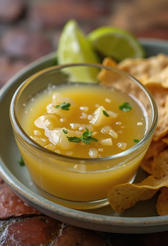 רוטב ליים וטקילה מוגש