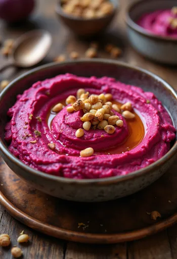 חומוס סלק מעוטר בפטרוזיליה טרייה