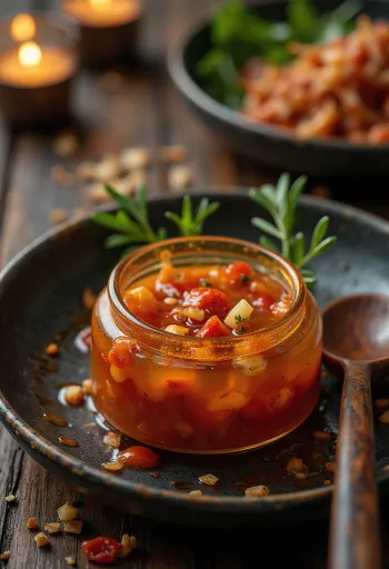 רוטב צ'ילי מתוק מוגש