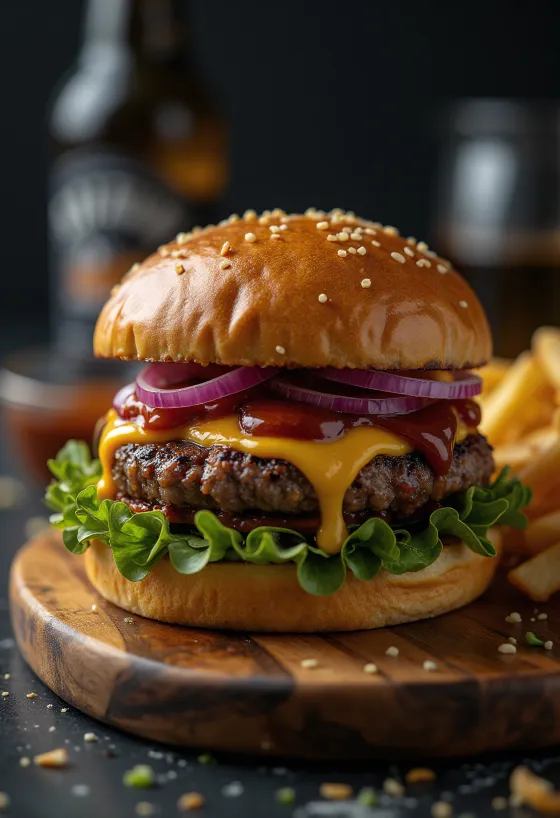 המבורגר ברביקיו עסיסי בלחמניה