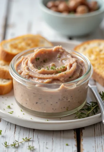 צנצנת ממרח כבד חלק עם פרוסות לחם קלוי בצד