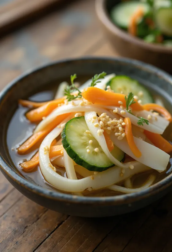 צוקמונו בחמוץ-מתוק מוגש