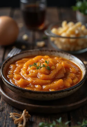 רוטב מידמיטה חריף כתום מוגש