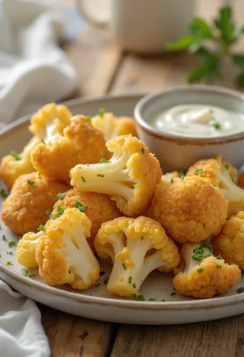 כרובית מטוגנת זהובה, מוגשת בציפוי פריך