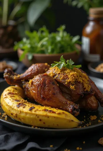 ברווז Betutu מוגש עם אורז וירקות מאודים