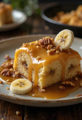 עוגת בננה וקרמל עם קישוט