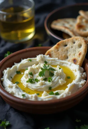 מטבל יוגורט היידרי מוגש עם ירקות טריים