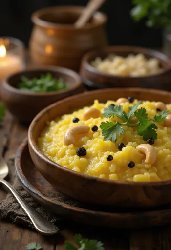 צלחת טירופאטי פונגאל חמה ומעוטרת באגוזי קשיו