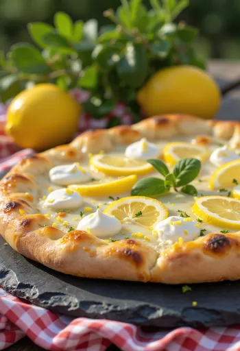 פיצה לימון (Pizza al Limone) מוגשת