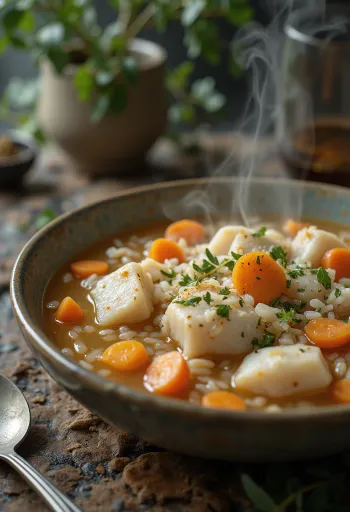 פסרוסופה בתוספת אורז, מרק דגים טרי