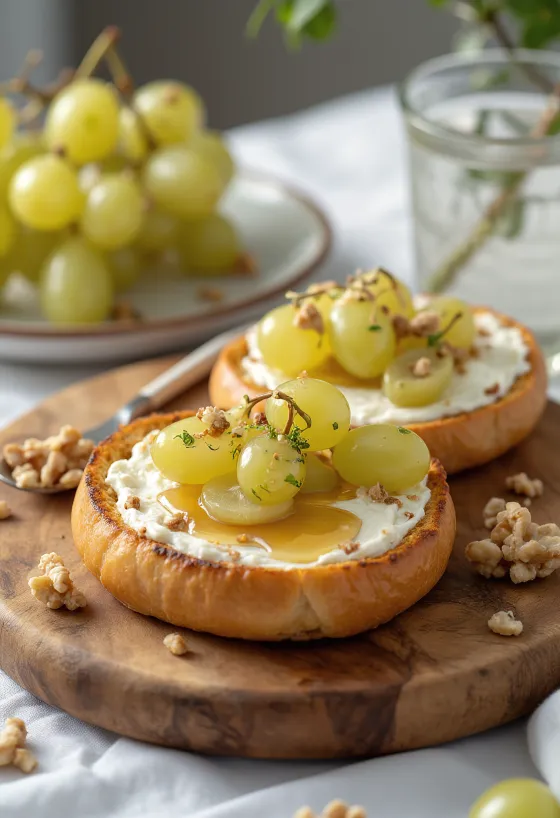 בייגל קרם ענבים מוגש