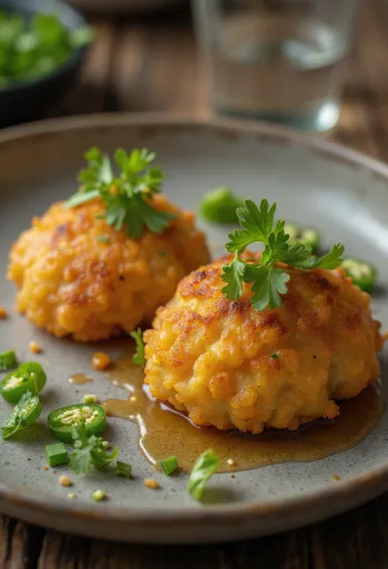 אאמה וודה טרייה, עם כדורי עדשים קריספיים ומתובלים