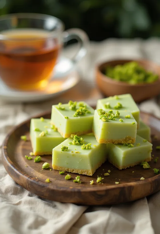 ברפי פיסטוק, מוגש עם שקדים וטעמי זעפרן