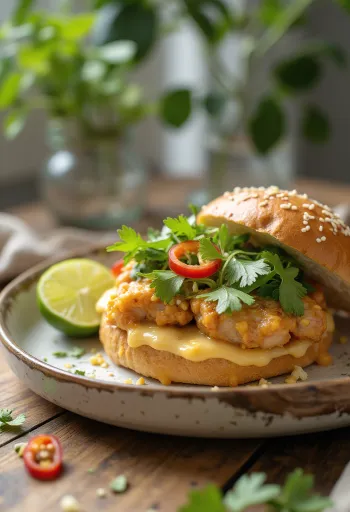 המבורגר קוקוס וצ'ילי מוגש