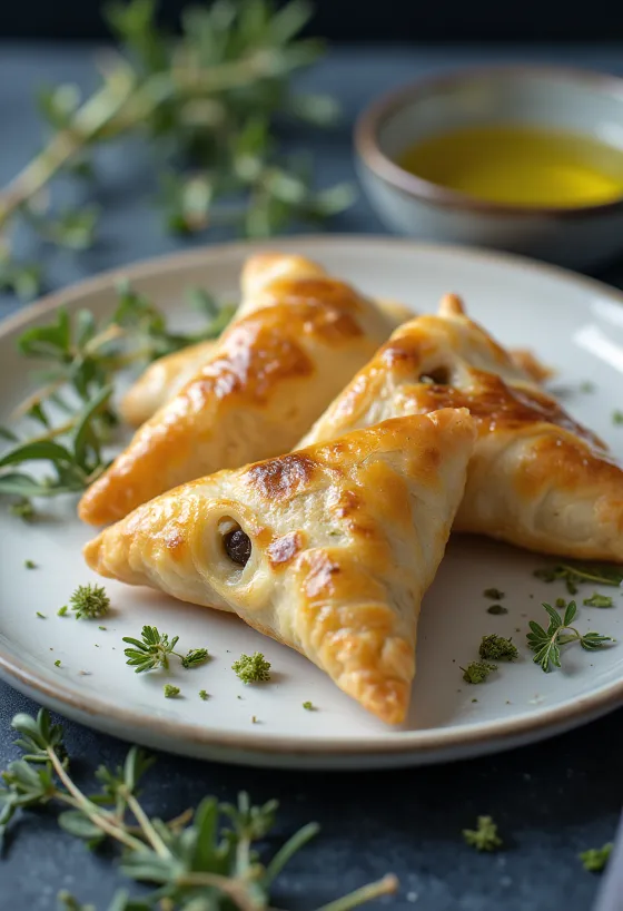סמוסה זיתים ושום מוגשת