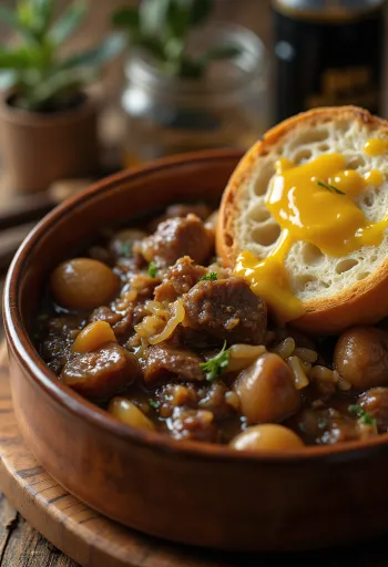 קרבונד פלמנד מוגש עם פירה