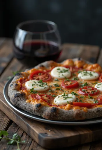 Pizza di Grano Arso מחיטה שרופה עם גבינות איטלקיות