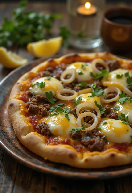Pizza Egiziana מוגשת