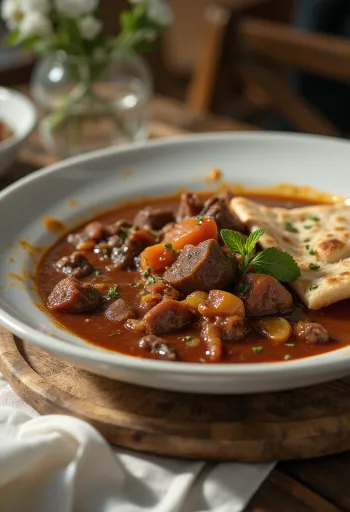 אייוואג' בקר עיראקי ברוטב עגבניות מוגש