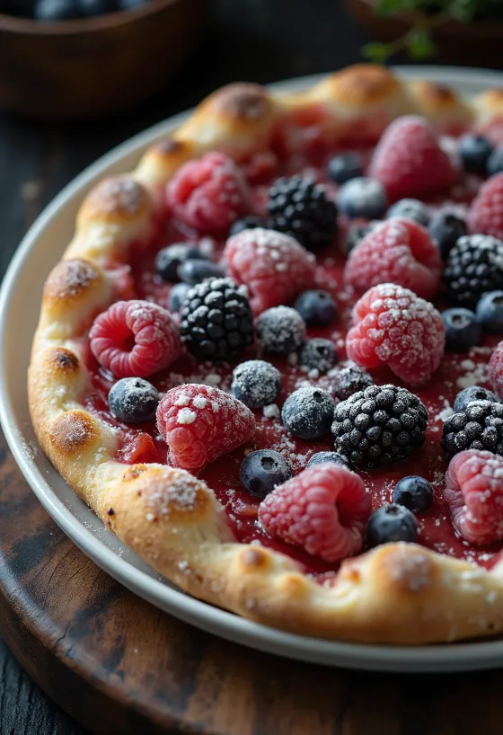 Pizza ai Frutti di Bosco עם פירות יער טריים