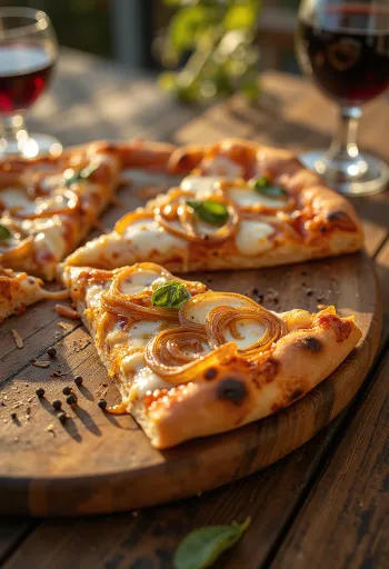 Pizza con Cipolla עם בצל מקורמל וגבינה