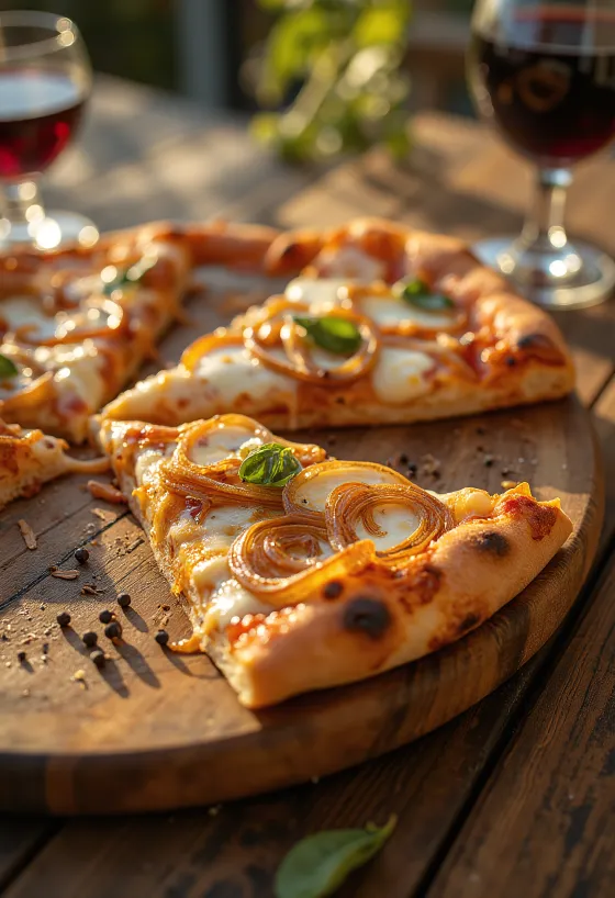 Pizza con Cipolla עם בצל מקורמל וגבינה